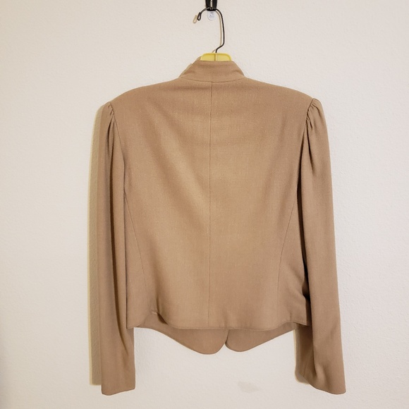 Tan Vintage Wool Jacket with Detachable Collar - Picture 4 of 8